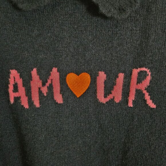 Loft Amour Collar Sweater Intarsia Knit Peter Pan Collar 2022 Pullover Size M - Picture 6 of 10